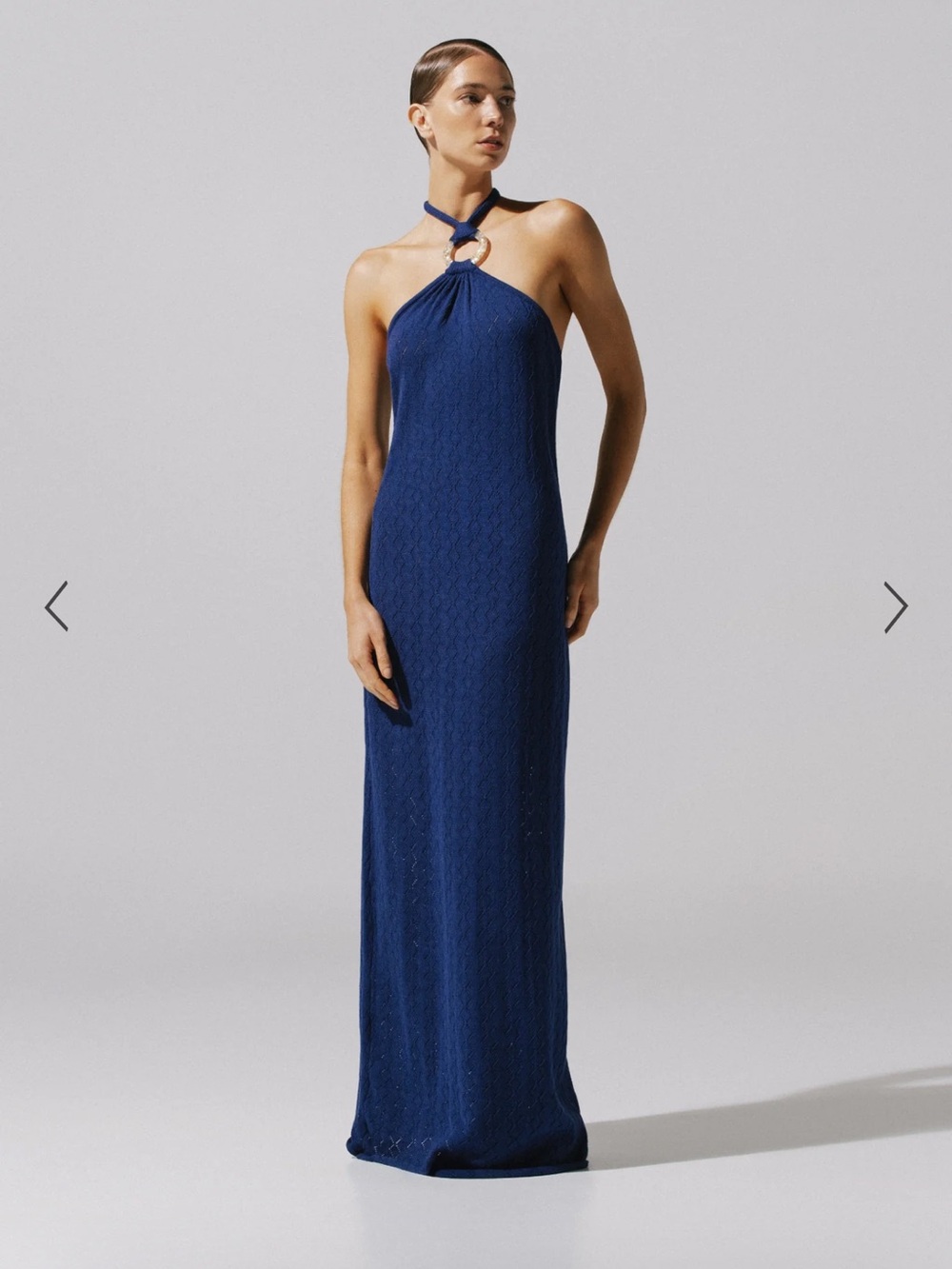 Baobab Jerico Navy Halter Maxi Dress with Ring Detail NWT